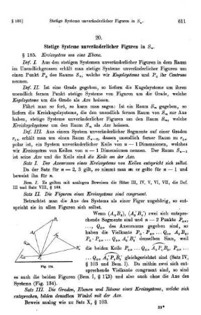 20. Stetige Systeme unveränderlicher Figuren in Sn.
