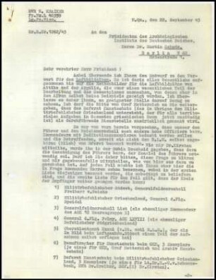 Brief; Wilhelm Kraiker an Martin Schede