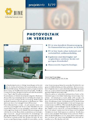 Photovoltaik im Verkehr.