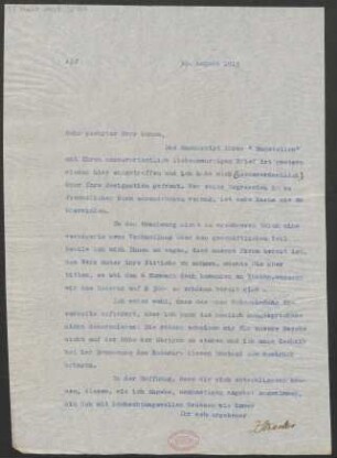 Brief an Robert Oehme : 30.08.1913