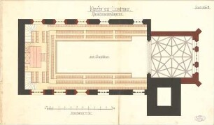 Dolmetsch, Heinrich; Lustnau; Ev. Pfarrkirche, Restaurierung - Emporen (Grundriss)