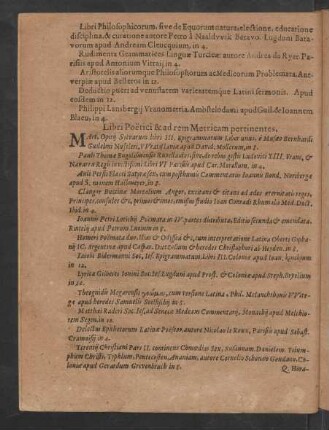Libri Poetici & ad rem Metricam pertinentes.