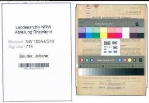 Entnazifizierung Johann Beutler , geb. 27.01.1905 (Bueroangestellter)