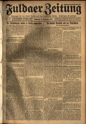 Ausgabe vom Mittwoch, den 19. September 1928.