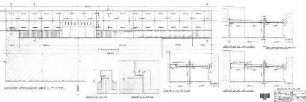 Pforzheim Hbf: Bahnsteigdach Gleis 1 / 1.BA - Untersicht und Querschnitte Überdachung