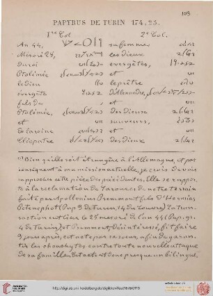 Papyrus de Turin 174, 23