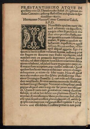 Praestantissimo Atque Dignissimo viro D. Theodorycho Sobel ... Hermannus Nuenar ... S.P.D.