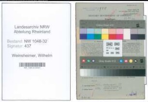 Entnazifizierung Wilhelm Weinsheimer , geb. 24.04.1902 (Angestellter)