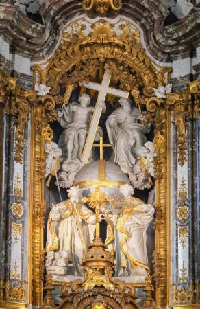 Belgien. Liege. Eupen. Sankt Nikolaus Kirche. 1724 - 1729. Barocker Hochaltar von Couven. Detail