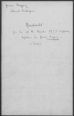 Neipperg: Pfarrbericht 1925