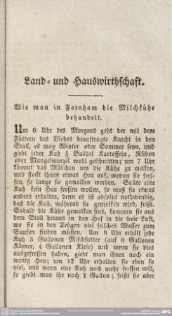 Land- und Hauswirthschaft
