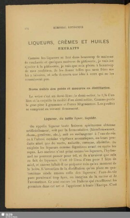Liqueurs, crèmes et huiles