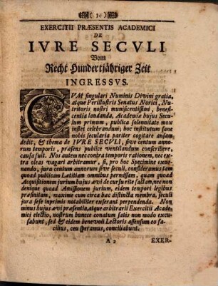 Exercitium acad. de iure seculi