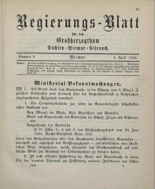 32. Ministerial-Bekanntmachung, den Nachrichtendienst in Viehseuchenangelegenheiten betreffend