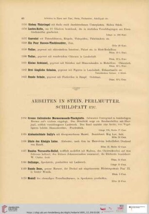 Arbeiten in Stein, Perlmutter, Schildpatt etc. (Nr. 1164-1200)