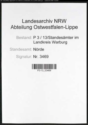 Sterberegister Standesamt Nörde