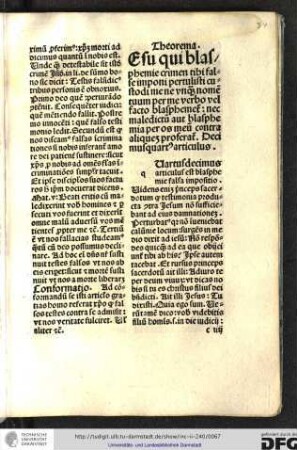 [Q]uartusdecimus articulus est blasphemie falsa impositio, videns enim princeps sacerdotum quod testimonia producta contra Jesum non sufficiebant ad eius damnationem.