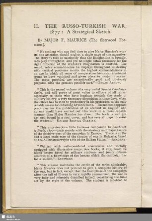 II. The russo-turkish war, 1877. A strategical sketch