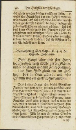 Betrachtung über Cap. 1. v. 14. 15. der Offenb. Johannis.