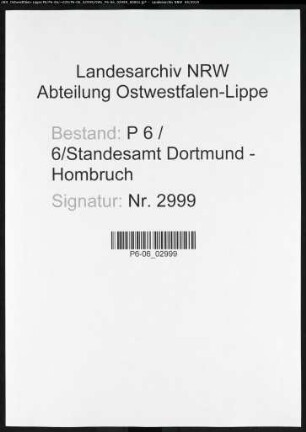 Sterberegister Standesamt Dortmund-Hombruch (XXIII)
