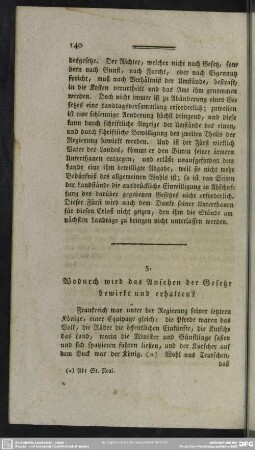 5. Wodurch wird das Ansehen der Gesetze bewirkt und erhalten?