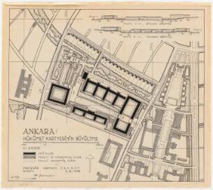 Gesamtbebauungsplan Ankara Teilbebauungsplan Regierungsviertel: Lageplan, Profile 1:2000, Erweiterung der Anlagen des Regierungsviertels