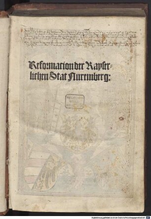 Reformacion der Kayserlichen Stat Nuremberg