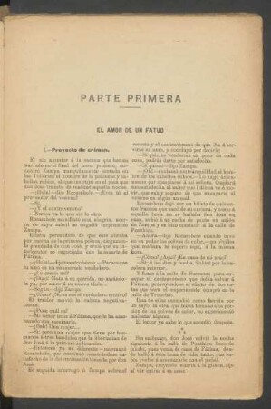 Parte primera - El amor de un fatuo