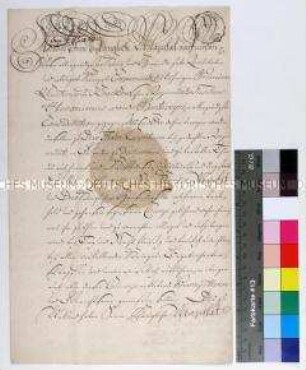 Patent für den Fusilier Hieronymus von Bentivegni zum Stabskapitän