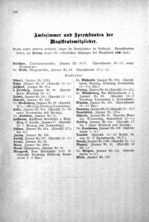Amtszimmer der Magistrats-Mitglieder
