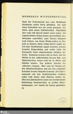 Hamburgs Wiederaufstieg