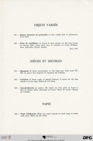 Objets variés (Nr. 161-162)