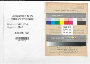 Entnazifizierung Kurt Bartsch , geb. 04.03.1920 ()