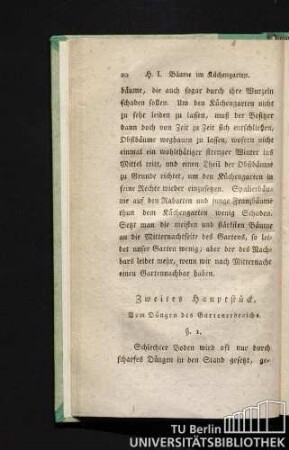 Zweites Hauptstück. Vom Düngen des Gartenerdreichs.