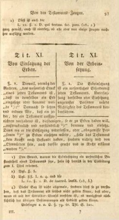 Tit. XI. Von der Erbeinsetzung