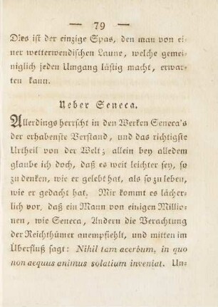 Ueber Seneca.