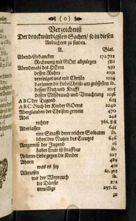 Verzeichnis der denckwürdigen Sachen