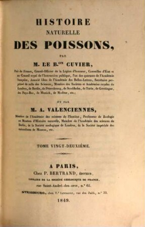 Histoire naturelle des poissons, 22