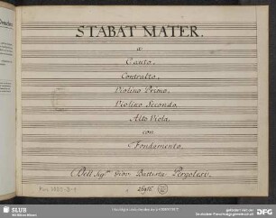 Stabat mater - Mus.3005-D-1 : V (2), strings, bc; f; PayP 77
