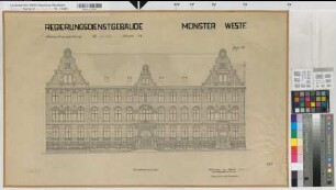 Münster (Münster) Regierung Bl. 12 Vorderansicht 1953 1 : 100 49 x 79 Zeichnung Hochbauamt Münster