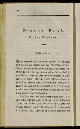 Neunter Brief. An den Vorigen.