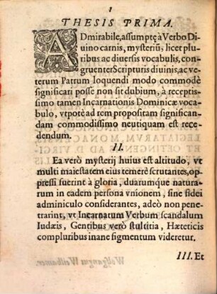 Disputatio Theologica De Sacrosancto Jncarnationis Mysterio