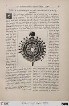 Hölzernes Scheiben-Reliquiar aus der Elisabethkirche zu Marburg