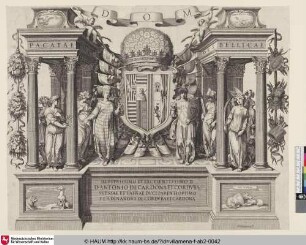 [Wappen mit allegorischen Figuren]