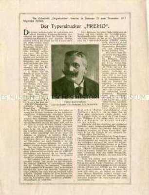 Ein Artikel über die Entstehung von Typenraddrucker aus der Zeitschrift "Organisation"