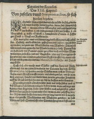 Das XIII. Capittel. Von zufellen unnd Symptomatibus, so sich hierbey begeben.