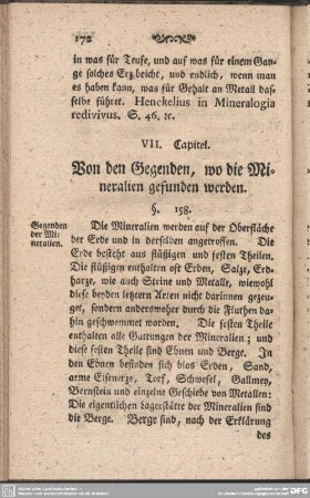 VII. Capitel. Von den Gegenden, wo die Mineralien gefunden werden
