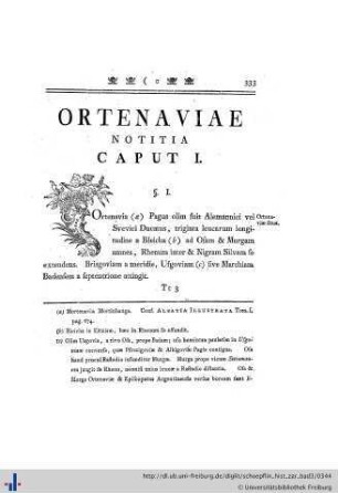 III. Ortenaviae Notitia.