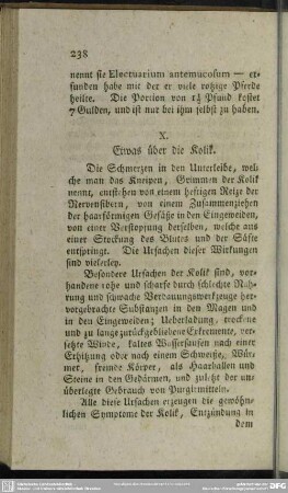 X. Etwas über die Kolik