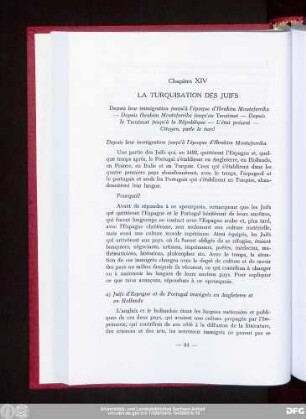 Chapitre XIV La Turquisation Des Juifs